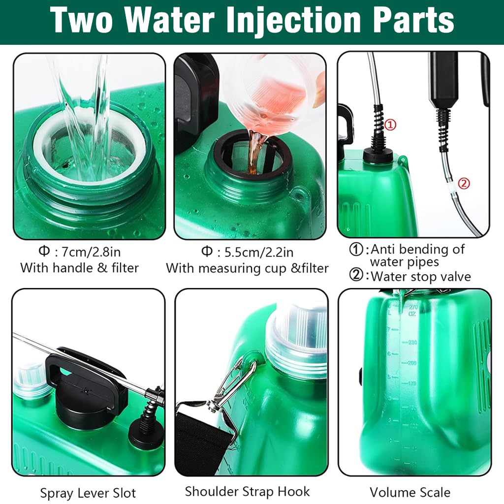 HASTHIP Electric Garden Sprayer for Lawn and Plants with 8L Tank and 4 Mist Nozzles | USB Rechargeable Backpack