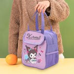 HASTHIP Kuromi Lunch Box Bag for School Work and Picnic | Adorable Kawaii 3PCS Set