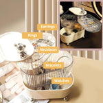 HASTHIP Jewellery Organiser 4 Tier Rotatable Acrylic Box for Accessories and Hair Ties | 2PCS