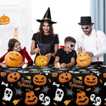 HASTHIP Halloween Tablecloth for Party Decor featuring 130x220cm Waterproof PE Cover | 2 Pack