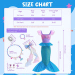 HASTHIP® Mermaid Dress for Girls - Little Mermaid Costume for Girls with Bag Princess Dresses for Girls Gift Birthday Party