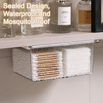 HASTHIP Under Desk Drawer Organizer for Bathroom and Office with No Drill Adhesive | Transparent 3.14 x 4.7 x 3.14 in Pull Out Storage Box