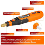 HASTHIP® 45pcs Mini Cordless Drill Machine, Mini Grinding Machine, 900Ah USB Rechargeable 3 Speed Small Drill Machine for Craft, Drill Machines for Engraving/Polishing/Grinding/Cleaning