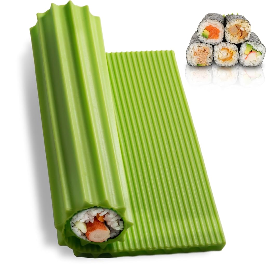 HASTHIP® Premium Silicone Sushi Making Kit - Rolling Mat for Beginners and Kids, 8.6 x 7.8 Inch-Green