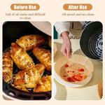 HASTHIP Air Fryer Paper Sheets 50pcs for Baking and Cooking with 4.5cm Raised Edge | Natural Greaseproof Parchment Liners