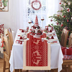 HASTHIP Christmas Table Runner for Holiday Dining with Tassel Edges 13.7x70.8 in Cotton Linen | Festive Red Elk and Snowflake Design