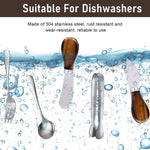 HASTHIP Cheese Knife and Charcuterie Utensils Set with 20Pcs Stainless Steel & Wooden Handles for Entertaining