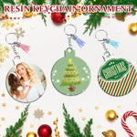 DIY Christmas Tree Hanging Ornament Resin Mold Set of 6pcs 2.75" Round Pendant Silicone Molds for Epoxy Resin, DIY Keychain Pendent Mold