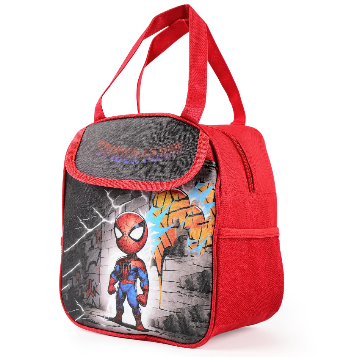 HASTHIP Kids Lunch Bag for School and Picnic featuring Insulated Lining & 23x13x23cm Size | Waterproof Nylon with Handle and Extra Pockets