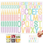 HASTHIP Alphabet Stickers for DIY Crafts and Bulletin Boards featuring 10 Sheets Vinyl Letters 1 inch and 2 inches | Multicolor Set