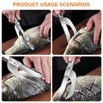 HASTHIP Fish Scale Remover for Kitchen with Dual Serrated Edge and Ergonomic Stainless Steel Handle | 2 in 1 Scaler and Cutter