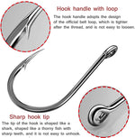 Proberos 500pcs High Carbon Steel Fishing Hooks with Plastic Box, 10 Sizes Fish Hook with Barbs for Freshwater/Seawater, 3# - 12#(50pcs/ Size)