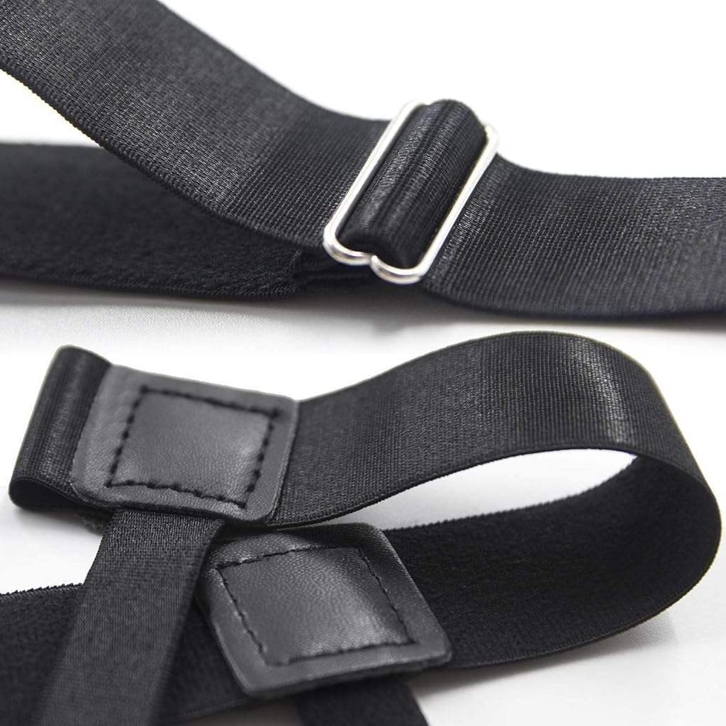 HASTHIP® Sujetadores Elásticos para Camisa de Hombre, Ligas Ajustables con Abrazaderas Antideslizantes y Cierres de Bloqueo, Mantiene la Camisa Perfectamente Metida, Cómodos y Duraderos