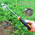 HASTHIP Gardening Weeding Tool for Indian Gardens with 13.78 in 4 Claw Design and Ergonomic Handle