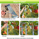 HASTHIP® 80M Bird Scare Tape Reflective - Multicolored Reflective Birds Repellent - Tapepigeon Repellent For Balcony - Garden Pigeon Scarer - Birds Deterrent Repellent Devices Tape(4.8cm*80m-2 Roll)