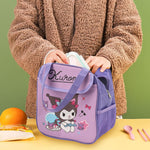 HASTHIP Kuromi Lunch Box Bag for School Work and Picnic | Adorable Kawaii 3PCS Set