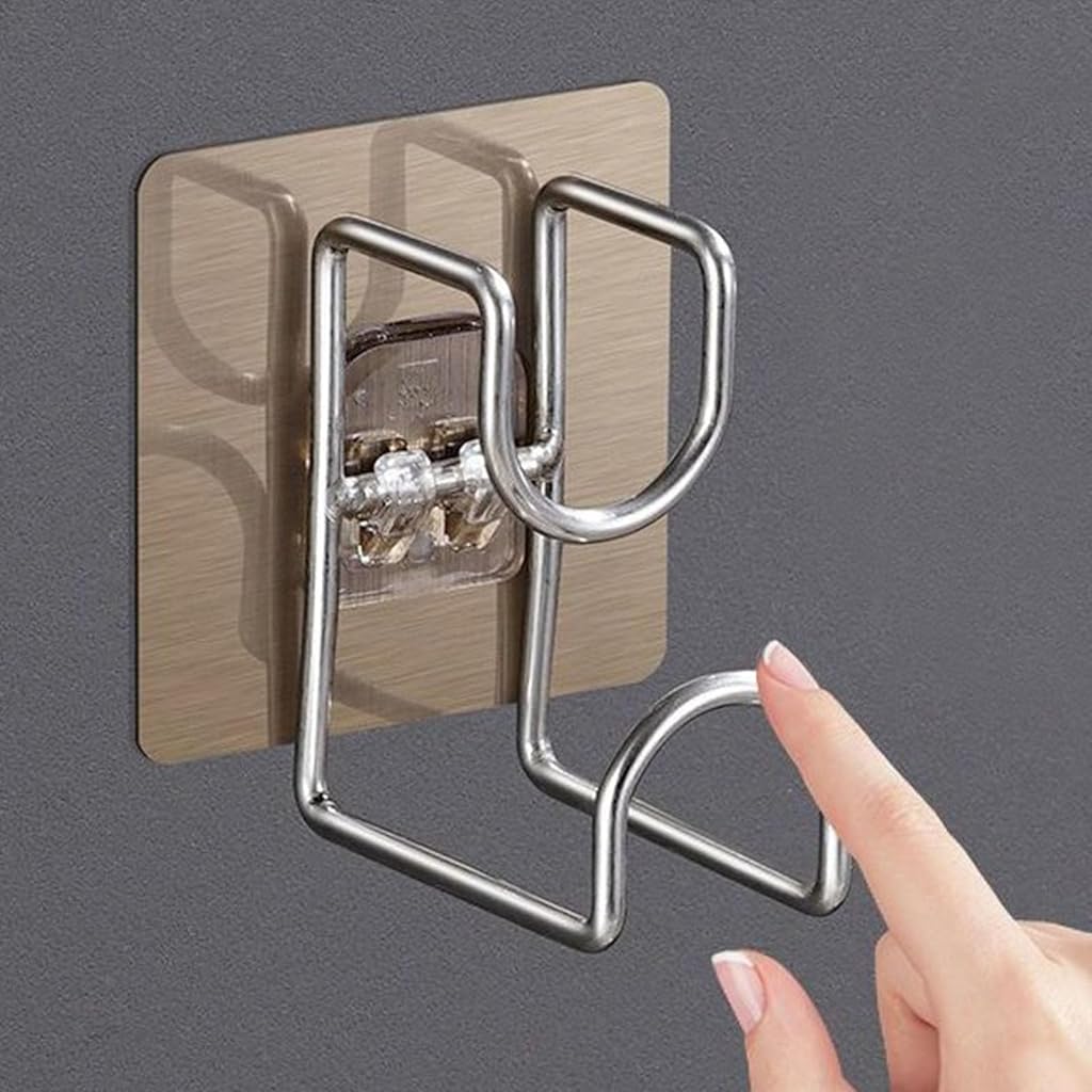 HASTHIP® 2Pcs Wash Basin Hooks, Adhesive Washbasin, Wall Mounted Washbasin Hanger, Metal Robe and Towel Hook, Multifunctional Basin Hanger Siding Hook for Kitchen Bathroom Toilet