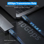 240W Type C Cable with LCD Display, 40Gbps Data Transfer, for Thunderbolt 4 Cable Nylon
