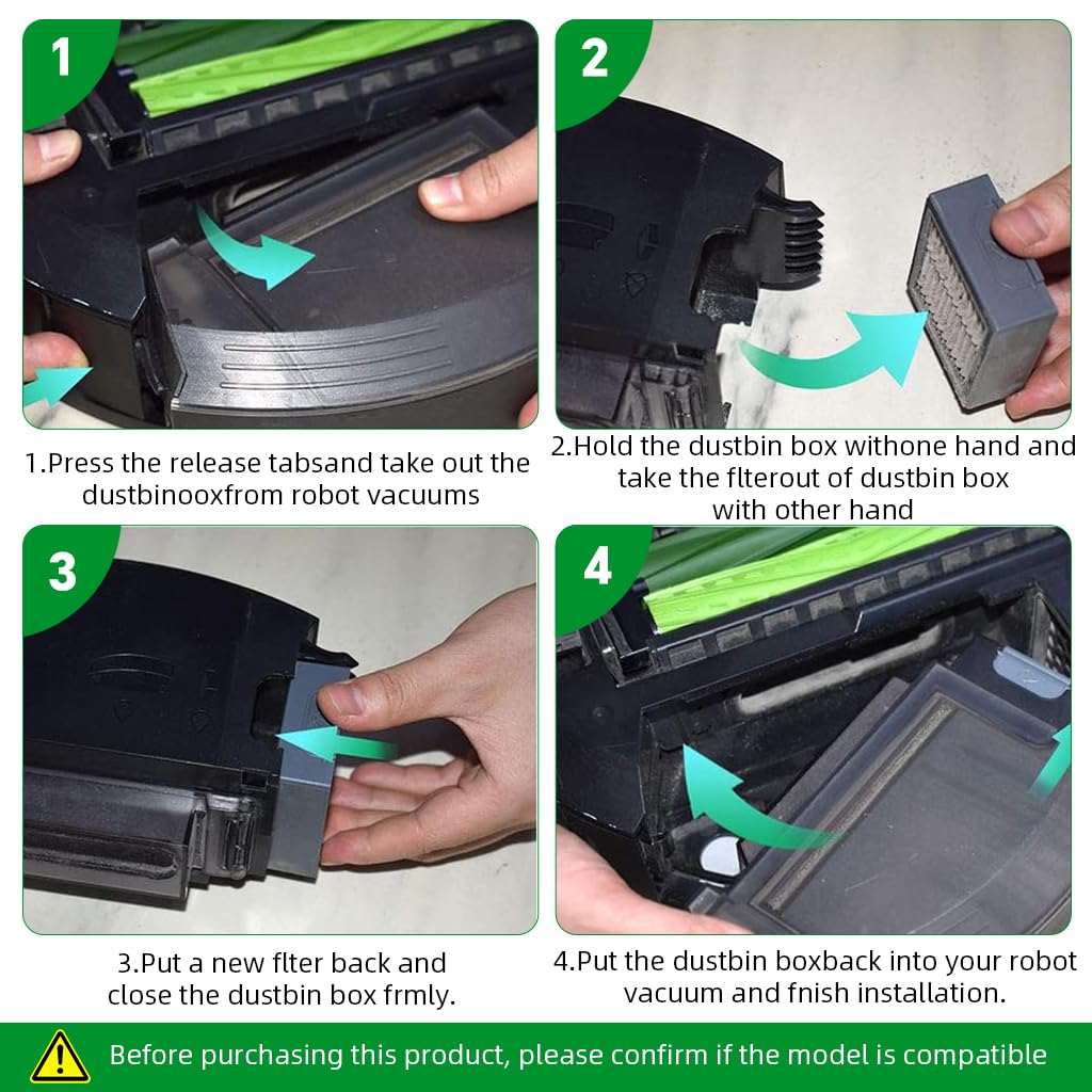 HASTHIP Replacement Parts Kit for iRobot Roomba i Series 10 pcs with Rubber and Edge-Sweeping Brushes | Includes Filters and Cleaning Tools