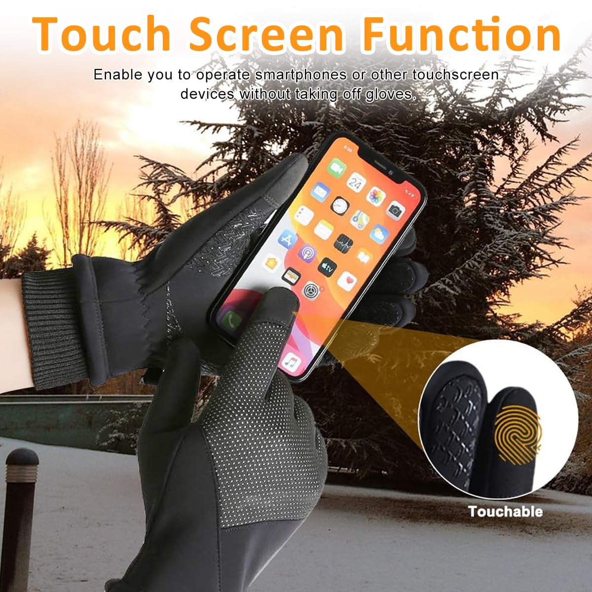 HASTHIP® Winter Riding Gloves Outdoor Thermal Gloves with Touch Screen Finger Tips