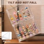 HASTHIP Collectible Figures Display Box for Desk Showcases with 3 Tier Stepped Clear Acrylic Design 27x18x22cm