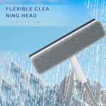 HASTHIP Window Cleaner Wiper for Home and Car with 43 in Long Handle | 2 in 1 Microfiber Mop and Water Squeegee