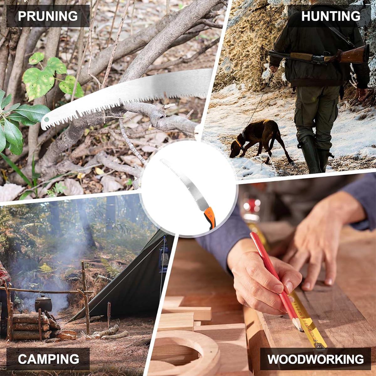 HASTHIP Pruning Saw for Wood and Tree Cutting featuring 19.6 in Curved Blade & Ergonomic Handle