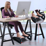 HASTHIP Foot Rest Under Desk for Office Chair with Massage Rollers and Adjustable Height | Black