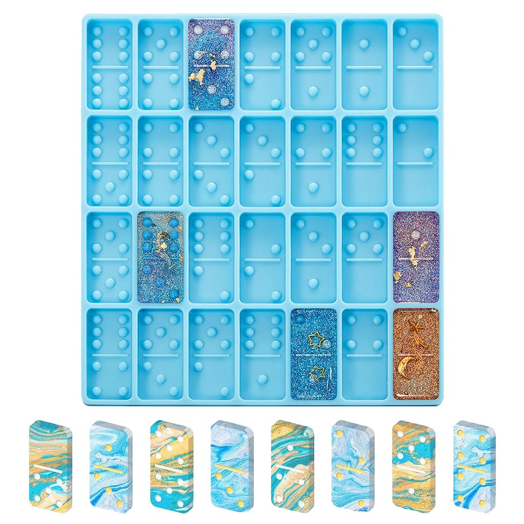 HASTHIP Domino Resin Molds for DIY Crafts featuring 28 Cavities Silicone Design | Easy Demolding