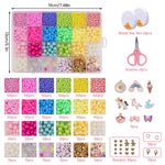 HASTHIP® Dowsabel Clay Beads Bracelet Making Kit for Beginner, Preppy Polymer Clay Beads with Charms Kit