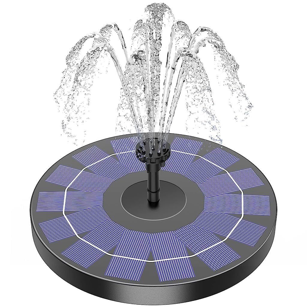 HASTHIP Solar Water Fountain for Garden with 6 Nozzles and 1.5W Pump | Bird Bath Pond Use