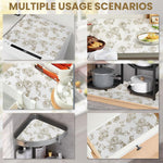 HASTHIP® 45cm x 300cm Non Adhesive Drawer Liner Gold Floral Thickened Shelf Liner Paper Strong Non-Slip Easy to Clean for Tool Box Refrigerator with Small (Random)