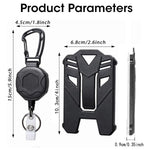 Retractable Keychain with ID Card Holder Retractable Badge Holder, Heavy Duty Carabiner Keychain with 31.5" Retractable Metal Reel Multitool Carabiner Anti-Lost Key Chain Holder
