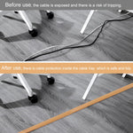HASTHIP Floor Cord Cover for Home and Office with Self Adhesive Backing 6.6ft PVC Sleeve