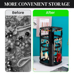 HASTHIP Jewelry Organizer for Earrings and Necklaces with 156 Holes and 360 Rotation | Black Acrylic 4 Tier Stand