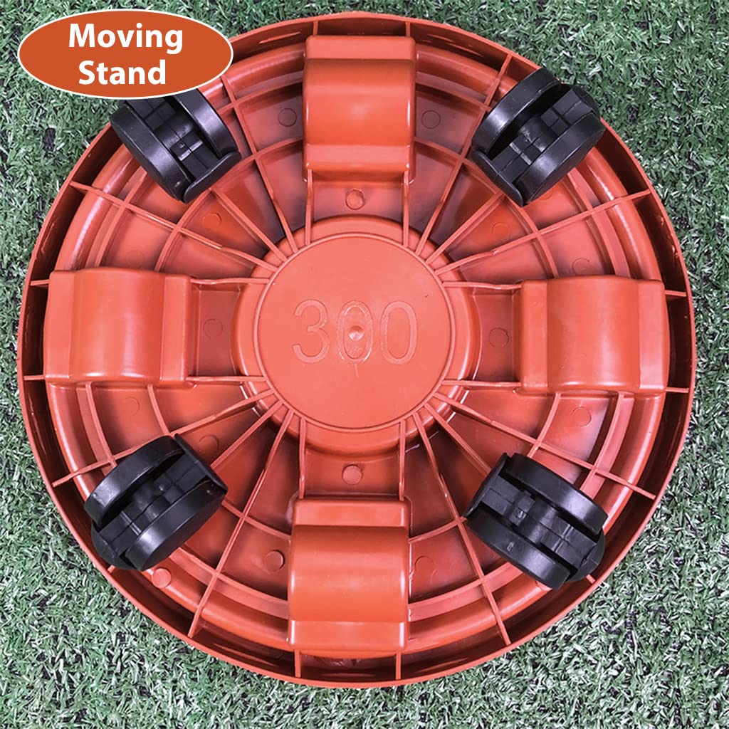 HASTHIP Plant Pot Stand for Heavy Planters featuring 360° Rotatable Wheels and 30cm Size | Food Grade PP Resin 3 PCS