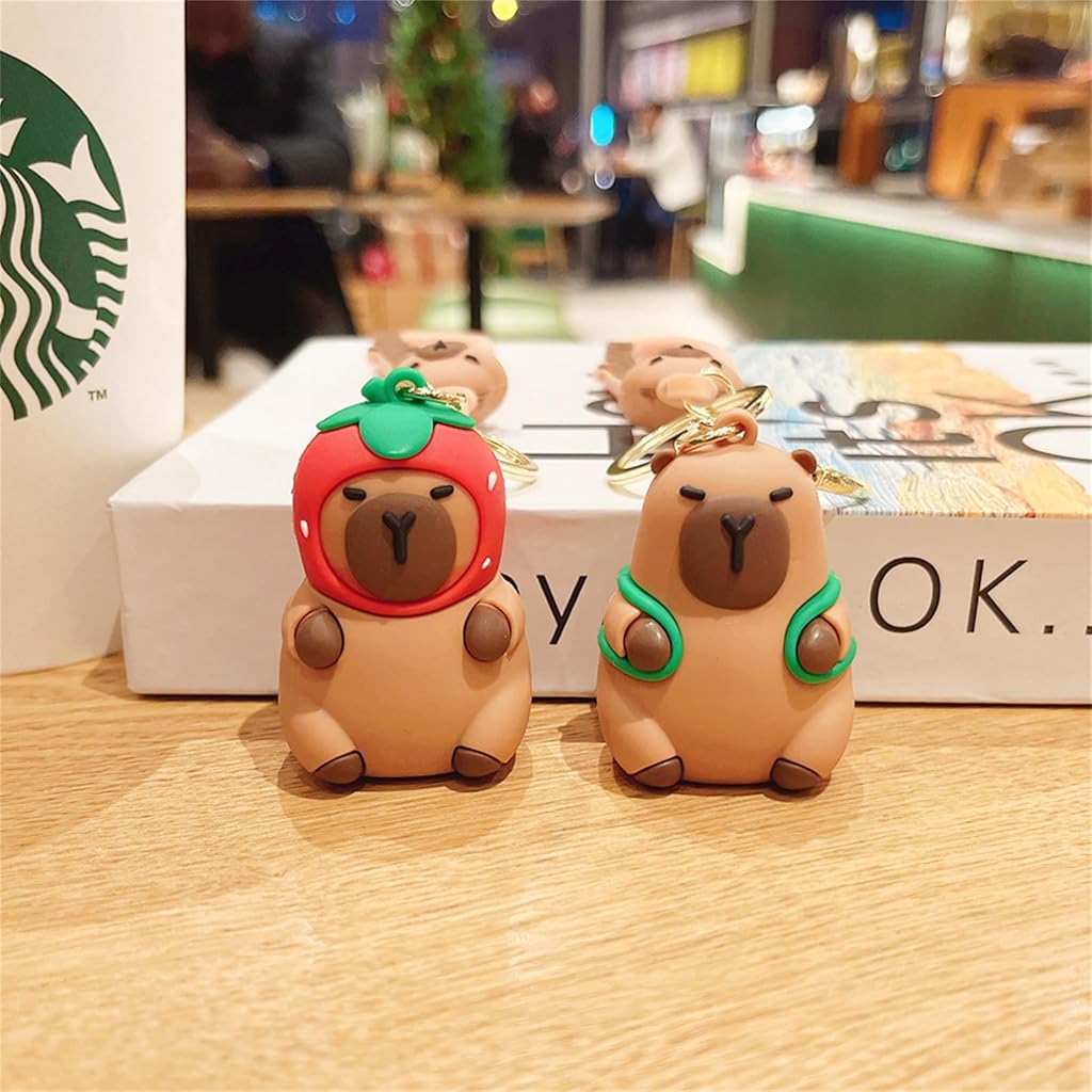 HASTHIP® 2 PCS Cute Capybara Keychain Toy
