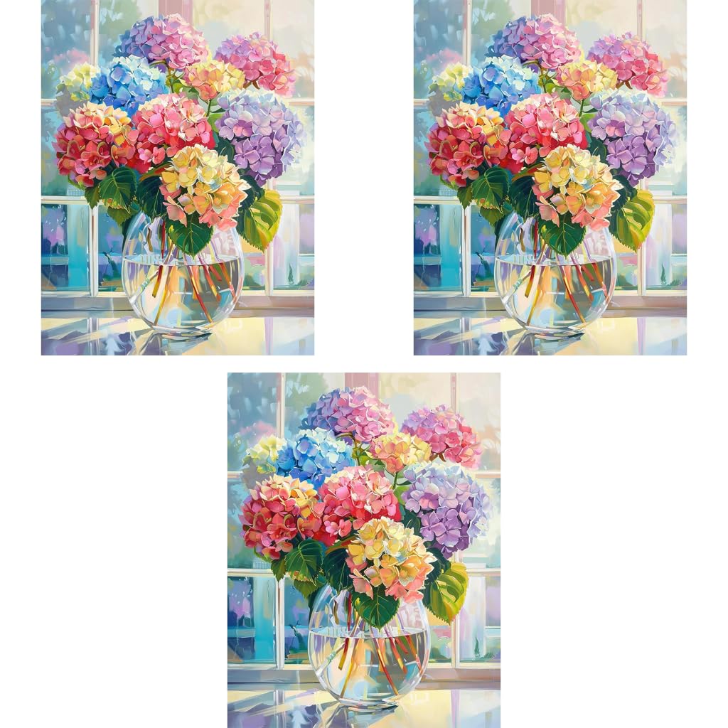 HASTHIP Diamond Painting Kits for Adults featuring 12x16 in Full Drill Canvas | Color Hydrangea DIY Art Craft