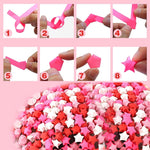 HASTHIP® Origami Stars Papers Pink Origami Paper Strips Pink Origami Paper Star Bouquet Handmade DIY Material Package Wishing Lucky Five-Pointed Star Origami Creative Birthday