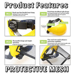 HASTHIP Safety Face Shield for Lawn Mowing with Fine Mesh Screen and Adjustable Headgear