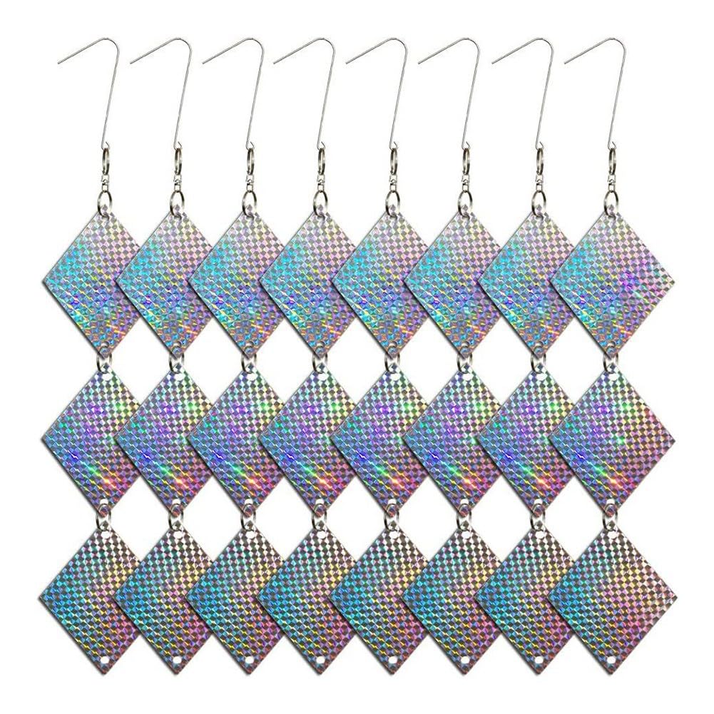 HASTHIP® 2PC/Set Discos Reflectantes Repelentes de Pájaros, Dispositivo Colgante para Ahuyentar Aves, Protector Reflectante para Jardín y Terraza – Plata