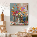 HASTHIP Paint by Numbers Kit for Adults and Kids with Brushes and Pigments 40x50cm | Retro Wildflower Bouquet Canvas Art Set
