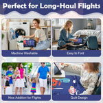 HASTHIP Toddler Airplane Bed 17.5x31.5 in for Travel with Zip Off Blanket and Side Pocket | Cartoon Design for Kids