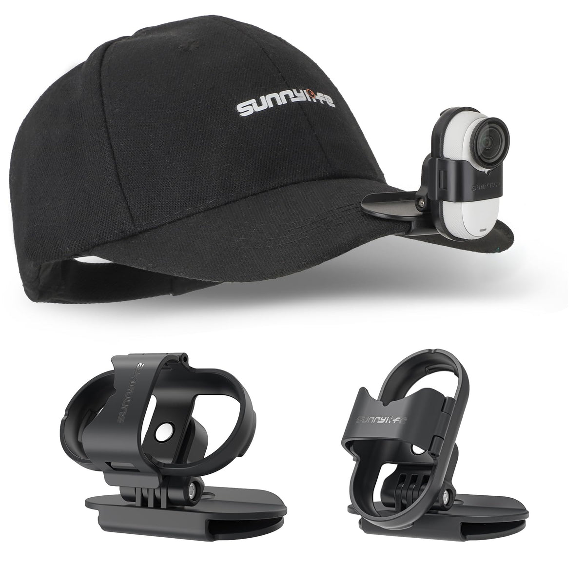 HASTHIP® Clip de Gorra de Béisbol Compatible con Insta360 Go 3s/Go 3, Soporte Ajustable Vertical y Horizontal para Sombrero, Mochila y Accesorios Deportivos