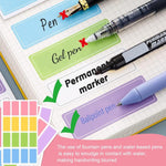 HASTHIP® 220Pcs Colorful Waterproof Label Stickers with Marker Pen, Multi-Size, Adhesive Name Label Stickers for Baby Kids School Supplies, Water Bottles, Home Storage Spice Bottles