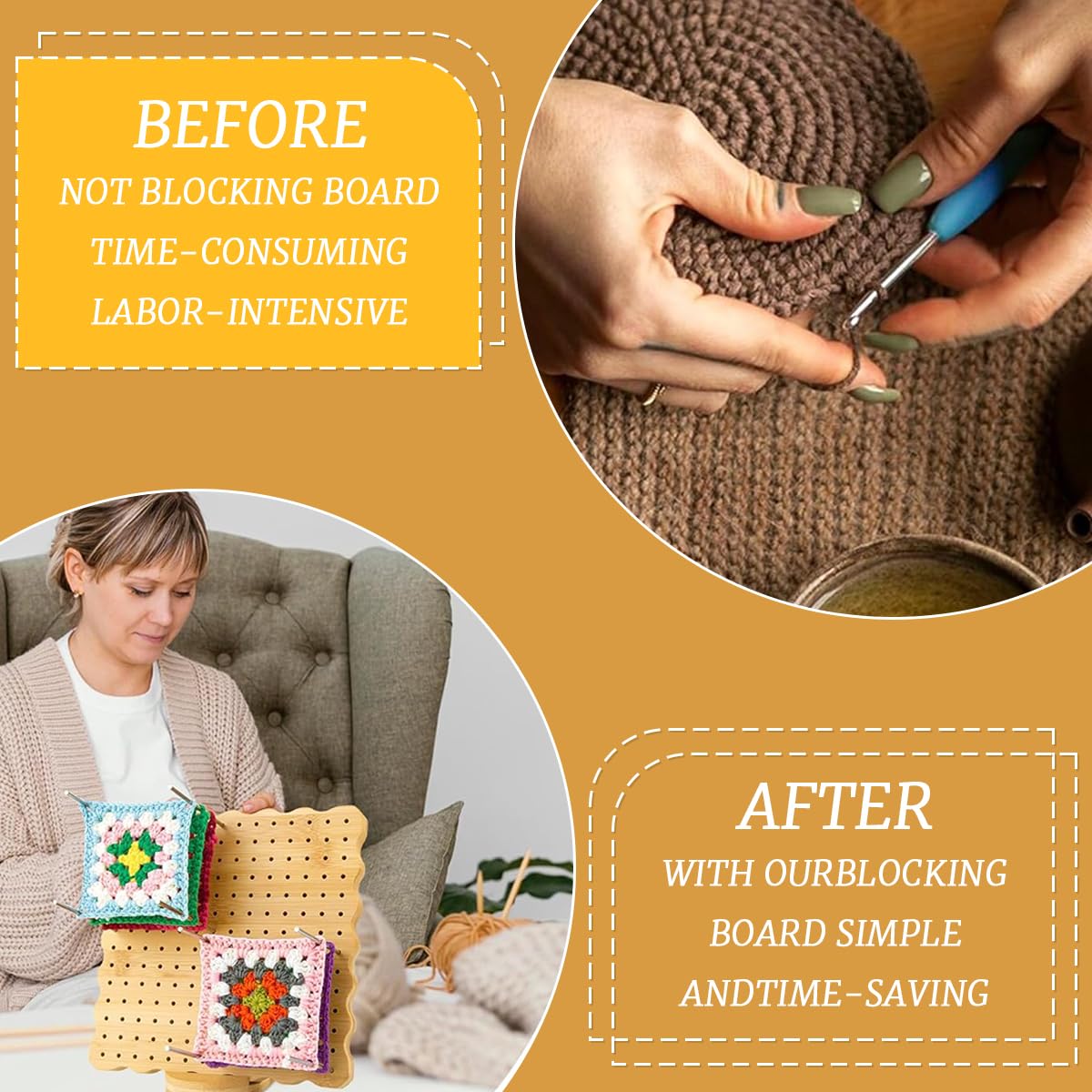 HASTHIP Tunisian Crochet Hook Set for Afghan Blankets with 23 pcs Aluminum and Bamboo Tools