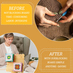 HASTHIP Crochet Blocking Board for Knitting Projects with 6 Steel Pins and 5 Yarn Needles | 7.7 in Bamboo Board for DIY Crocheters