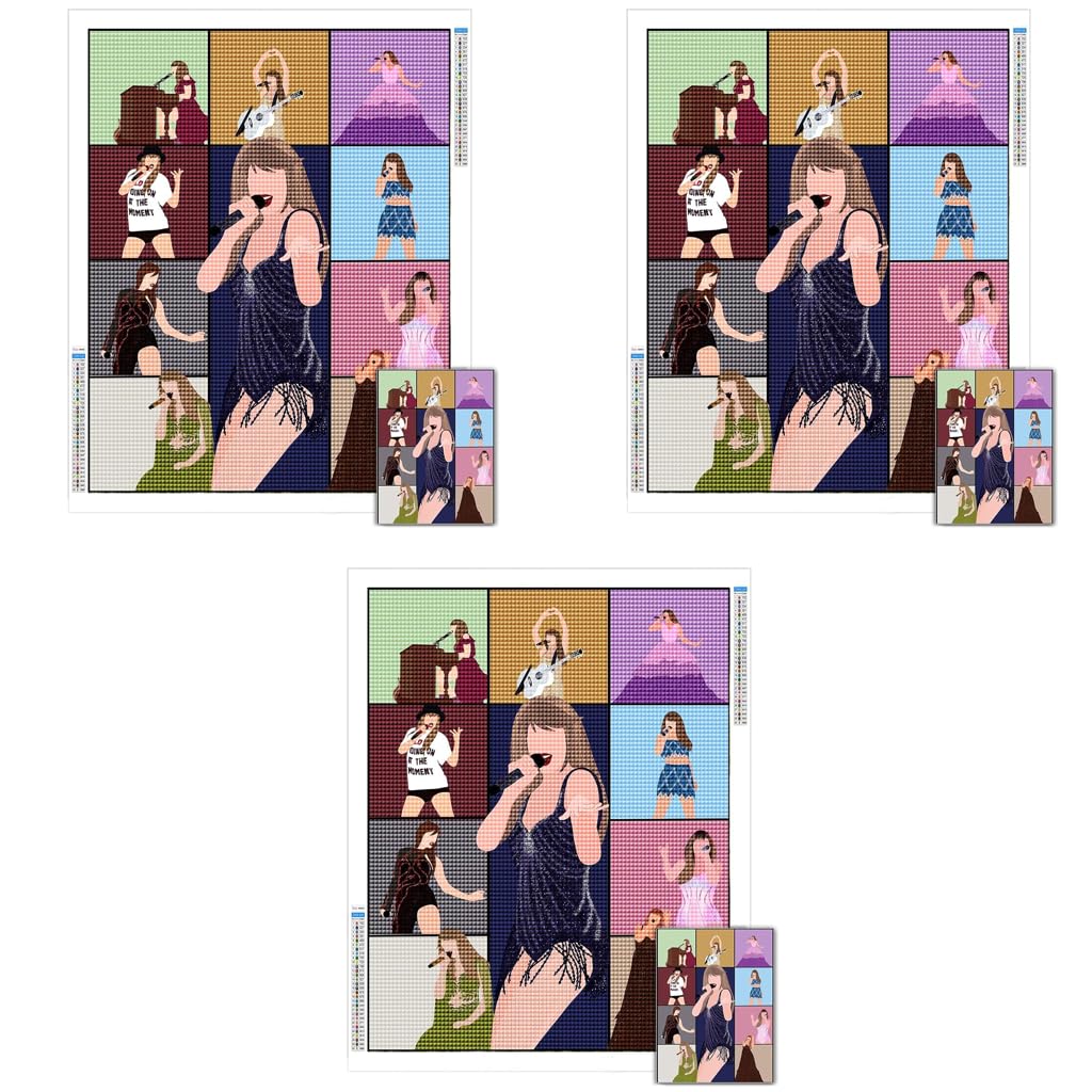 HASTHIP DIY Diamond Painting Kit for Fashion Outline Wall Art Gift 11.8x15.7 in 3PCS