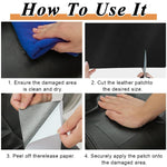 HASTHIP® Leather Repair Patch, 78"x17" Leather Repair Patch Tape Kit, Self Adhesive Leather Repair Kit Tape DIY for Car Seat Sofa Jackets Couches Chair, Black