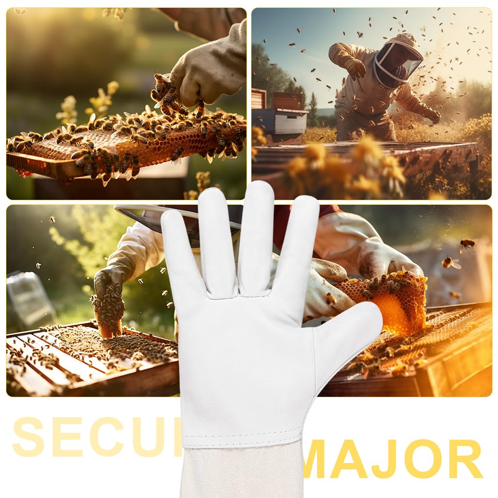 HASTHIP Beekeeping Gloves for Gardening and Landscaping featuring Elastic Cuff and Elbow-Length Protection | Anti-Slip Thickened Fabric for Men and Women